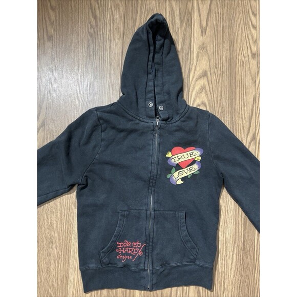 Ed Hardy Sweaters - Vintage Ed Hardy True Love Zip Up Hoodie Womens